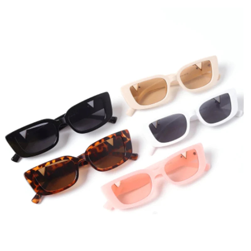 Fashion Cat Eye Sunglasses Retro Small Frame Driving Eyewear Women  Men Luxury V Sun Glasses UV400